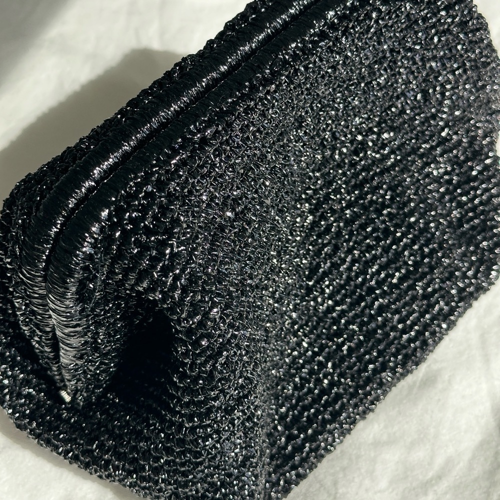 Black crochet handbag